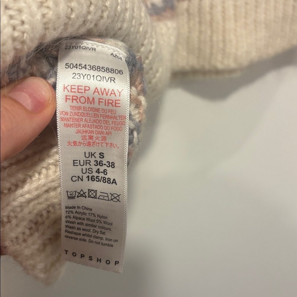 Topshop Multicolor Cowl Neck Sweater (S) - Picture 5 of 9